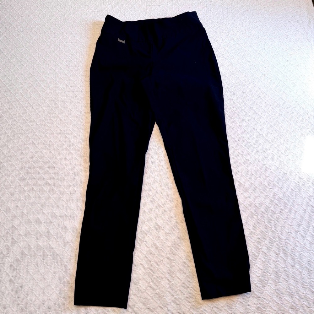 Peck & Peck Navy Blue Pull On Stretch Dress Pants Womens Professional Trousers